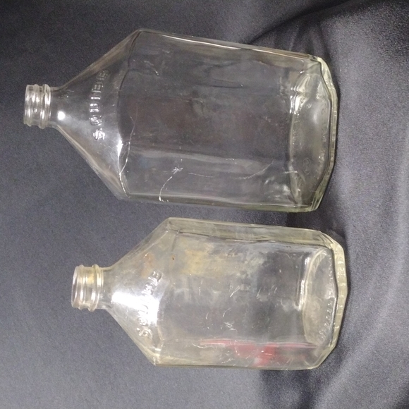 Set of 2 Antique Squibb Mineral Oil bottles - Picture 3 of 8